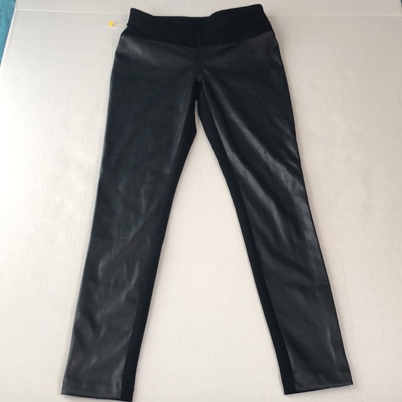 INC International Concepts  Skinny Pull On Pants Front Black Faux Leather Sz 2P - Picture 8 of 11